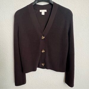 H&M Brown Button Front Oversized Cardigan Small